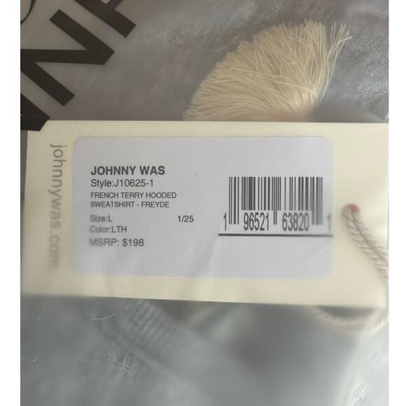 Johnny Was French Terry Hooded Sweatshirt Freyde Large J10625-1 - Picture 6 of 8